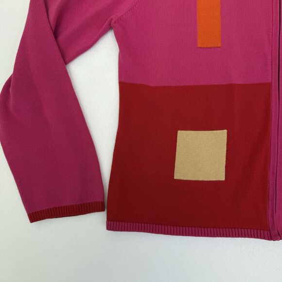 Susan Bristol Sz CL Vintage NWT Full Zip Cotton Cardigan Jacket Sweater Y2K Pink - Picture 4 of 15